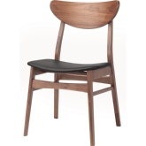 Colby Dining Chair in Walnut Stain w/ Black Seat