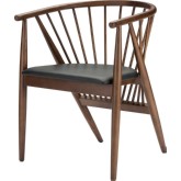 Danson Dining Chair in Stained Walnut American Ash w/ Black Naugahyde Seat