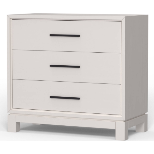 Nova 3 Drawer Chest in Chalk White Finish Wood