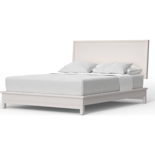 Nova King Platform Bed in Chalk White Finish Wood