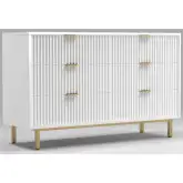 Casey Dresser in White Wood & Gold Metal