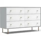 Saige Dresser in Gray, Weathered White & Gold