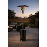 Solara Outdoor Standing Patio Heater in Hammered Black Steel
