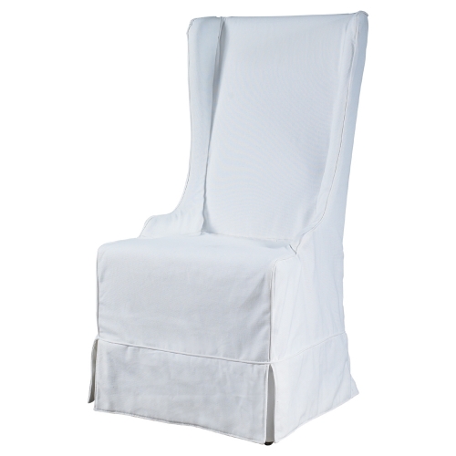 Atlantic Beach Wing Dining Chair in Sunbleached White Linen (Set of 2)