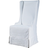 Atlantic Beach Wing Dining Chair in Sunbleached White Linen