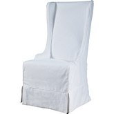 Atlantic Beach Wing Dining Chair in Sunbleached White Linen (Set of 2)