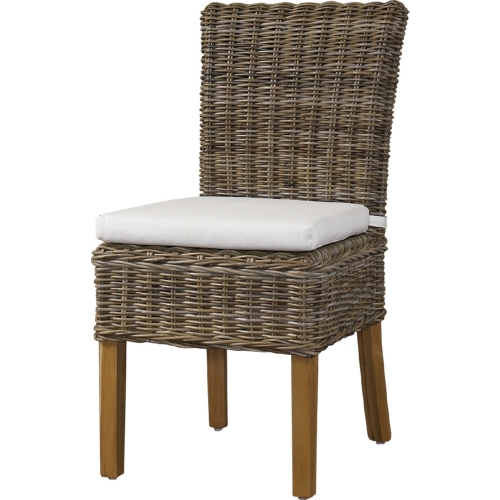 Boca Chair in Kubu Gray with White Cushion (Set of 2)