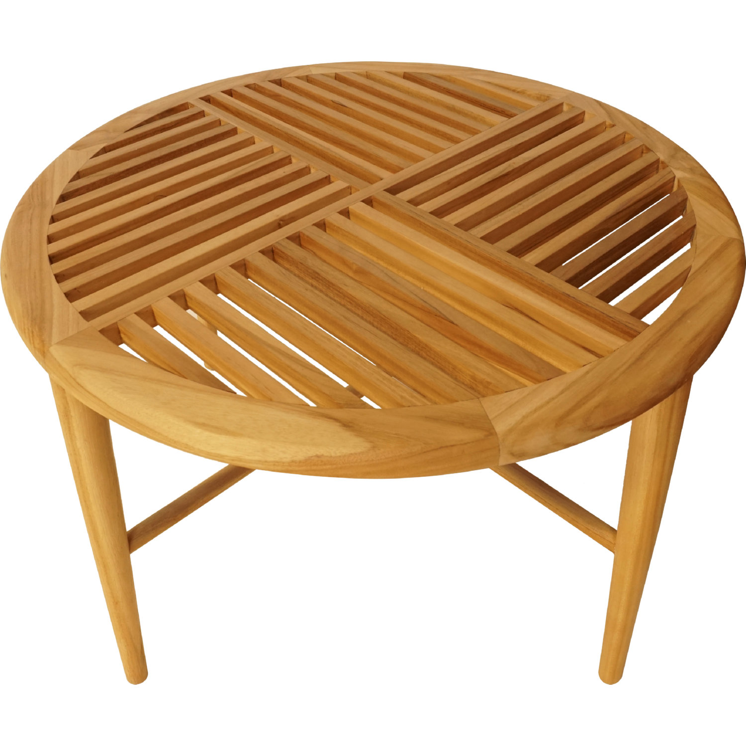 Padma's Plantation COA05 Coastal Round Coffee Table in Natural Teak Wood