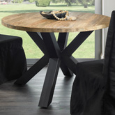 Giulia 48" Dining Table in Salvaged, Recycled & Reclaimed Teak & Iron