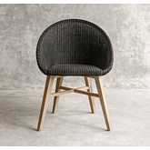 Lagoon Accent Chair in Black Rattan & Teak Wood