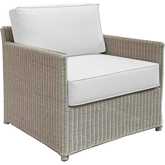 Malio Accent Lounge Chair in White Washed Rattan & White Fabric