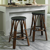 Marseille Bistro Counter Stool in Rattan & Black Weave