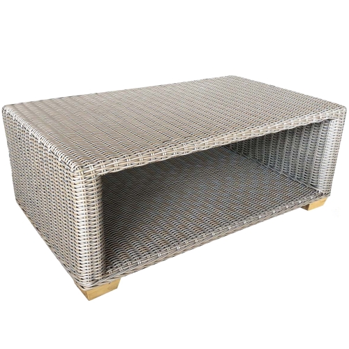 Nautilus Outdoor Coffee Table in Grey Resin Wicker