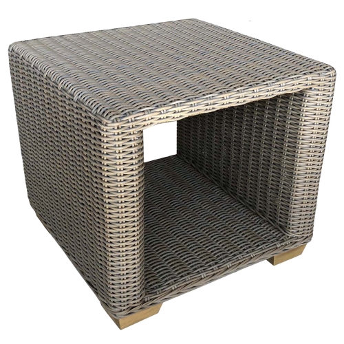 Nautilus Outdoor Side Table in Grey Resin Wicker