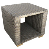 Nautilus Outdoor Side Table in Grey Resin Wicker