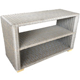Nautilus Outdoor Console Serving Table in Grey Resin Wicker