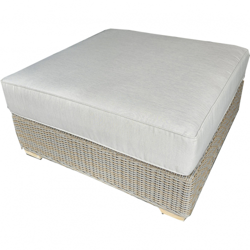 Nautilus Outdoor XL Ottoman in Resin Wicker & Sand Fabric