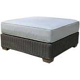 Nautilus Outdoor XL Ottoman in Resin Wicker & White Fabric