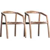 Toulouse Outdoor Dining Chair in White Washed Teak Wood (Set of 2)