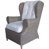 Kubu Outdoor Wing Chair w/ White Cushion