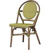 Paris Bistro Chair in Rattan & Green
