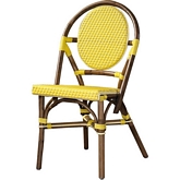 Paris Bistro Chair in Rattan & Yellow