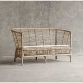 Seaside Loveseat in Rattan & White Performance Fabric