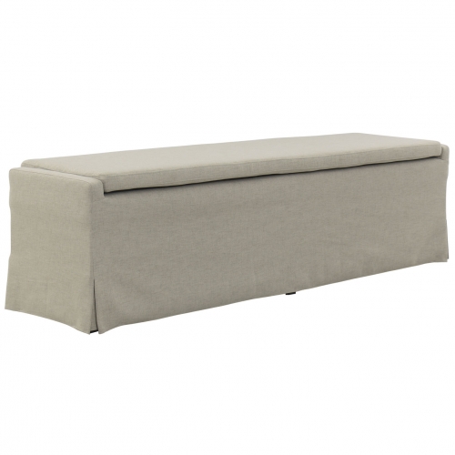 Sandspur Beach Dining Bench in Brushed Linen Fabric