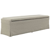 Sandspur Beach Dining Bench in Brushed Linen Fabric