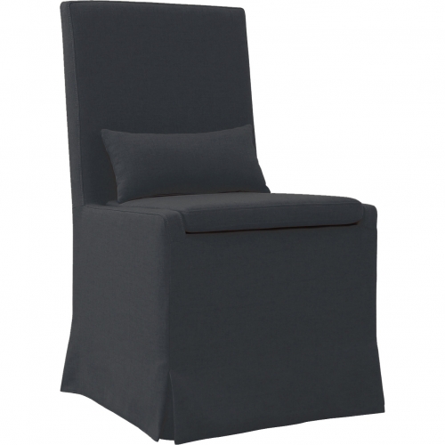 Sandspur Beach Dining Chair with Casters in Charcoal Grey Fabric (Set of 2)