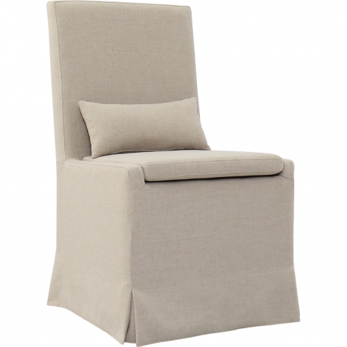 Sandspur Beach Dining Chair with Casters in Brushed Linen (Set of 2)