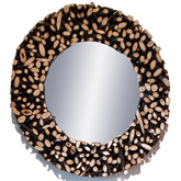 Safari Round Mirror in Teak Branches