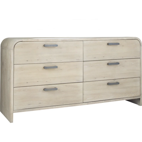 Melia 6 Drawer Dresser in Wire Brushed Light Sand Wood