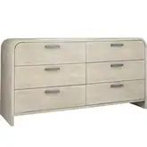 Melia 6 Drawer Dresser in Wire Brushed Light Sand Wood