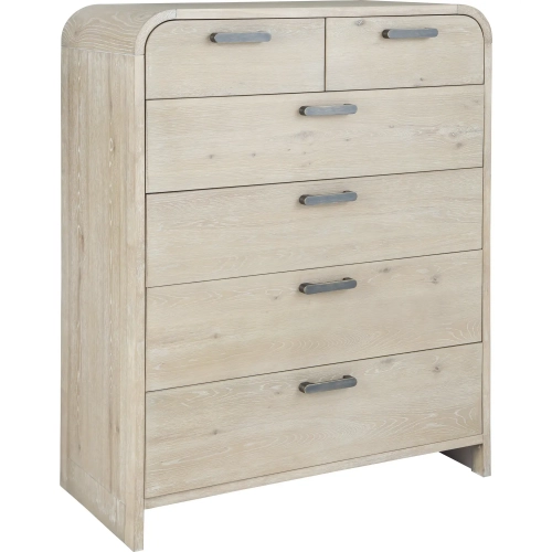 Melia 6 Drawer Chest in Wire Brushed Light Sand Wood