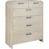Melia 6 Drawer Chest in Wire Brushed Light Sand Wood