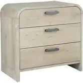 Melia 3 Drawer Nightstand in Wire Brushed Light Sand Wood