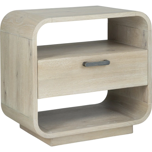 Melia 1 Drawer Nightstand in Wire Brushed Light Sand Wood