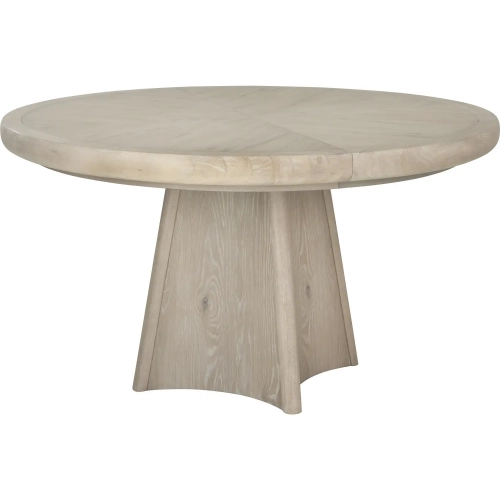 Melia 54" Round to 72" Oval Dining Table in Wire Brushed Light Sand Wood