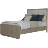 Boca Grande King Panel Bed in Brushed Glazed Sand Oak & Neutral Fabric