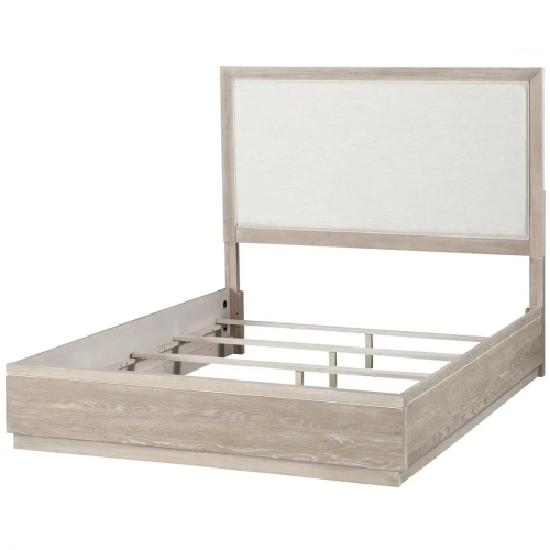 Boca Grande King Panel Platform Bed in Brushed Glazed Oak & Neutral Fabric