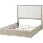 Boca Grande King Panel Platform Bed in Brushed Glazed Oak & Neutral Fabric