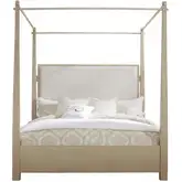 Boca Grande King Canopy Bed in Brushed Glazed Oak & Neutral Fabric