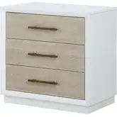 Boca Grande 3 Drawer Nightstand in Gloss White & Brushed Glazed Oak
