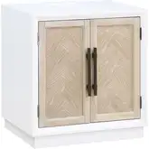 Boca Grande 2 Door Cabinet with USB in Gloss White & Brushed Sand Oak