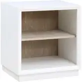 Boca Grande Low Bookcase with Dual AC & USB in Gloss White & Brushed Sand Oak