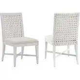 Boca Dining Chair in White Woven Abaca & Fabric (Set of 2)
