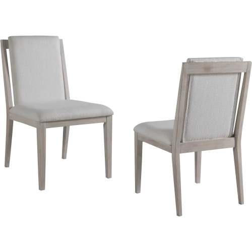Boca Floating Back Dining Chair in Brushed Sand Oak & Neutral Fabric (Set of 2)