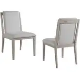 Boca Floating Back Dining Chair in Brushed Sand Oak & Neutral Fabric (Set of 2)