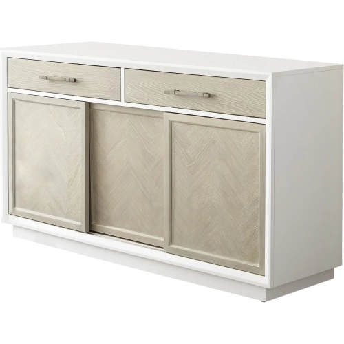 Boca Sideboard in High Gloss White & Brushed Sand Oak